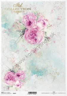 Ryžový papier - A4 - akvarelové kvety - motív R1667