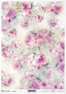 Ryžový papier - A4 - akvarelové kvety tapeta - motív R1673