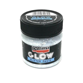 Glitrová pasta - svieti v tme - strieborno-modrá - 50 ml