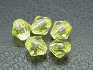 Brúsené korálky plastové - 6 mm - žlté - 20 ks