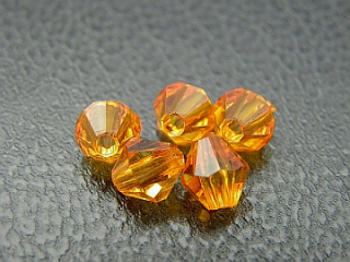 Brúsené korálky plastové - 6 mm - oranžové - 20 ks