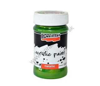 Akrylová farba - metalická - zelená - 100 ml