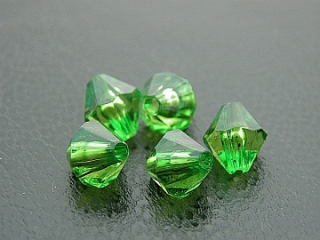 Brúsené korálky plastové - 6 mm - zelené - 20 ks
