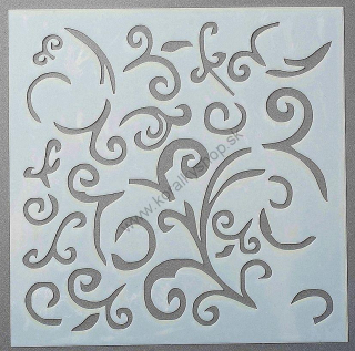 Plastová šablóna 13 x 13 cm - ornamenty - motív č. 16