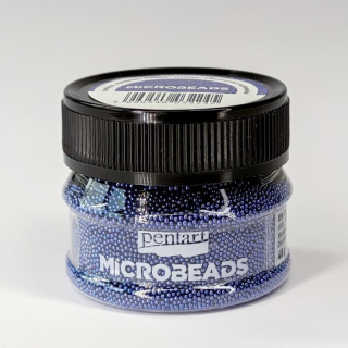Sklenené mikroguličky - modrá - 40g