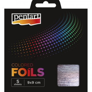 Metalické plátky Pentart -  9 x 9 cm - svetlá fialová - 5 ks/bal.