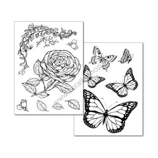 Transferový papier - A4 - Roses and Butterfly - 2ks