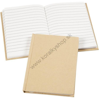 Papierový zápisník riadkovaný - A6 cm - hnedá - 80 listov