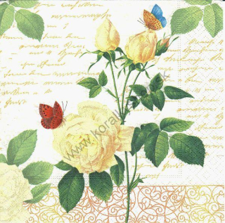 Servítka - motív č. 116 - žltá ruža