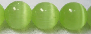 Mačacie oči -  6 mm - bledozelená  - 10 ks