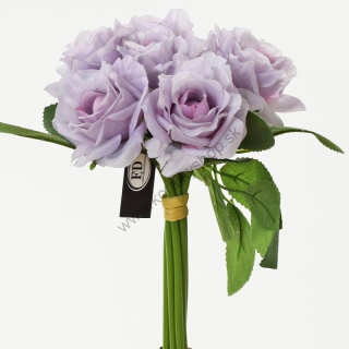 Kytica ruže mix - 24 cm - fialová - 6 ks/zväzok