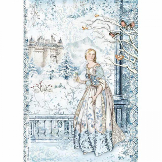 Ryžový papier - A4 - FAIRY IN THE SNOW
