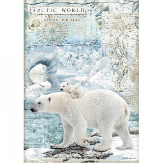 Ryžový papier - A4 - ARCTIC WORLD POLAR BEARS