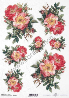 Ryžový papier - A4 - šípové ruže - motív R1201