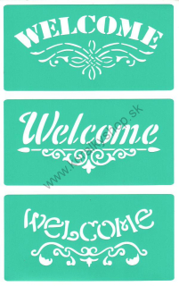 Samolepiaca šablóna - 16x8 cm - Welcome - 3 v 1