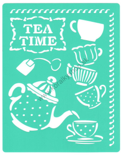 Samolepiaca šablóna - 20x16 cm - Tea time