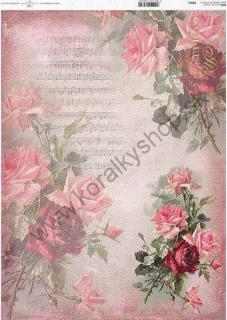 Ryžový papier - A3 - vintage ruže - motív R0064L