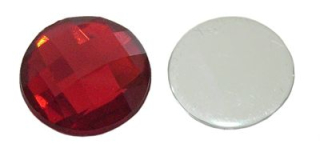 Akrylový kabošon  12 mm - červený