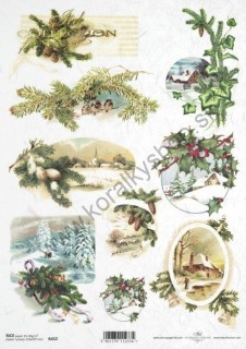 Ryžový papier - A4 - vianočný motív - motív R0452