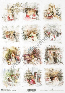 Ryžový papier - A4 - Vianoce, zvieratká - motív R1811