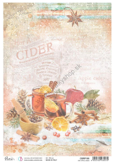 Ryžový papier - A4 - hot apple cider - motív CBRP198