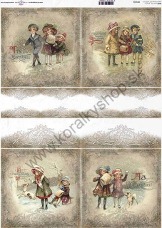 Ryžový papier - A3 - retro Vianoce - motív R0165L