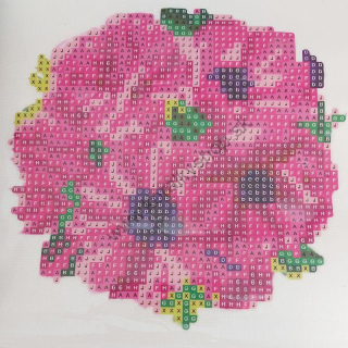 Diamantové maľovanie - 14,8x14,8cm - ružové kvety