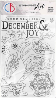 Pečiatky - blok A6 -  DECEMBER & JOY - 8 v 1