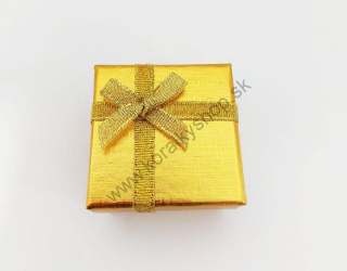 Darčeková krabička - 5,1x5,1 cm - zlatá - 1ks