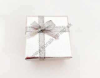 Darčeková krabička - 5,1x5,1 cm - strieborná - 1ks
