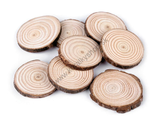 Prírodné drevené koliesko - cca 3,5 až 5 cm - 8 ks