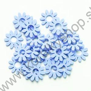 Drevená dekorácia - kvietky - pr. 2 cm - modrá - 60 ks