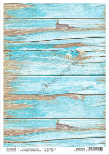 Ryžový papier - A4 - drevená stena modrá- motív CBRP022