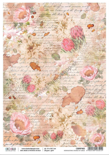 Ryžový papier - A4 - kvety - motív CBRP063