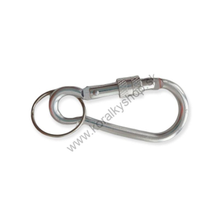 Karabínka na kľúče - 67 x 33 mm - strieborná