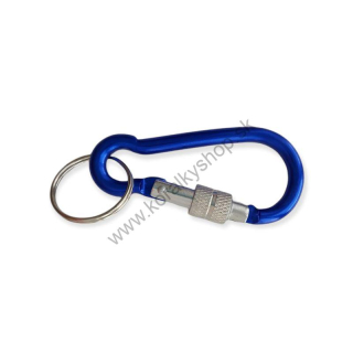 Karabínka na kľúče - 67 x 33 mm - modrá