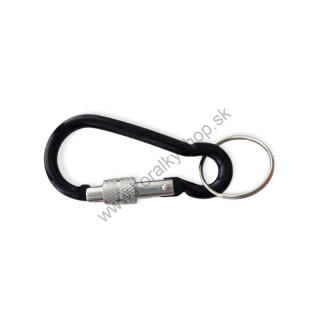 Karabínka na kľúče - 67 x 33 mm - čierna