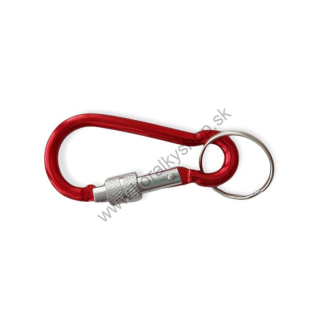 Karabínka na kľúče - 67 x 33 mm - červená