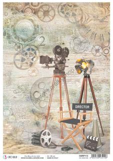 Ryžový papier - A4 - kamera, steampunk - motív CBRP113