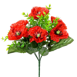 Kvety - vlčí mak - 29 cm - červená - 1 zväzok