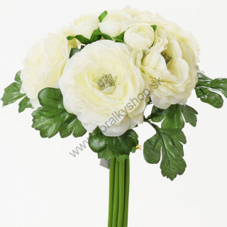 Kvety - iskerník - 24 cm - biela - 1 zväzok
