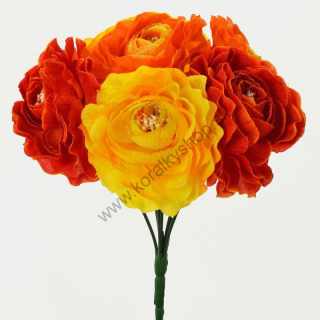 Kvety - iskerník - 20 cm - mix oranžová - 1 zväzok