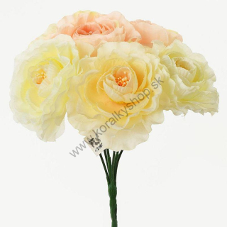 Kvety - iskerník - 20 cm - ružová, krémová - 1 zväzok