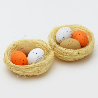 Dekoračné vajíčka v hniezde - pr. 5,5 cm - 2 ks