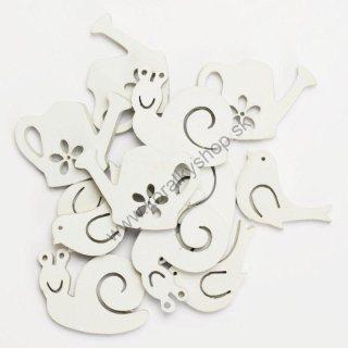 Dekorácia jarná mix - 3 až 4 cm - biela - 12 ks