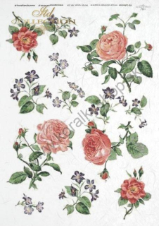 Ryžový papier - A4 - ruže - motív R0104