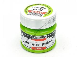 Akrylová farba - lesklá - jablková zelená - 50 ml