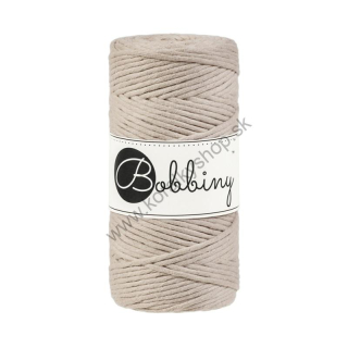 Bobbiny Macrame šnúrka - točená - pr. 3mm - Beige - 100 m