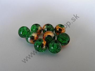 Praskačky 8 mm - zeleno-oranžová - dvojfarebná - 10 ks
