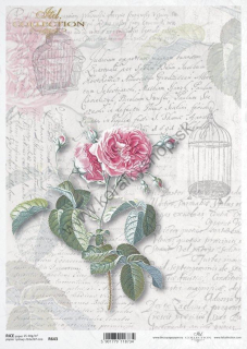 Ryžový papier - A4 - vintage ruže - motív R0643